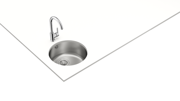 Мойка из нержавеющей стали с 1-ой чашей/ Подстольный монтаж BE Ø390 POLISHED