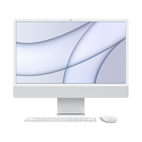 iMac 24" Retina 4,5K,2021,(M1 8C CPU, 7C GPU), 8 ГБ, 256 ГБ SSD, серебристый