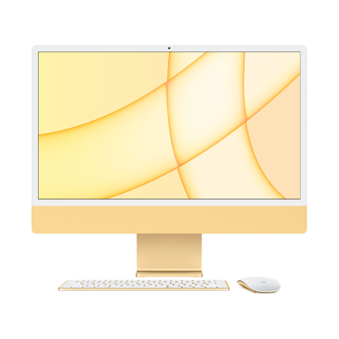  iMac 24" Retina 4,5K, (M1 8C CPU, 8C GPU), 8 ГБ, 256 ГБ SSD, жёлтый